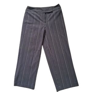 Y2K George Black Colored Pinstripe Wide Leg Stretch Cropped Dress Pants SZ 4